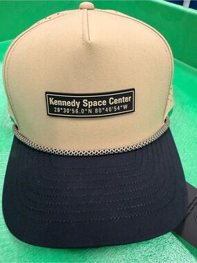 Melin Classic Kennedy Space Center Rope Trucker Hat - Tan & black
